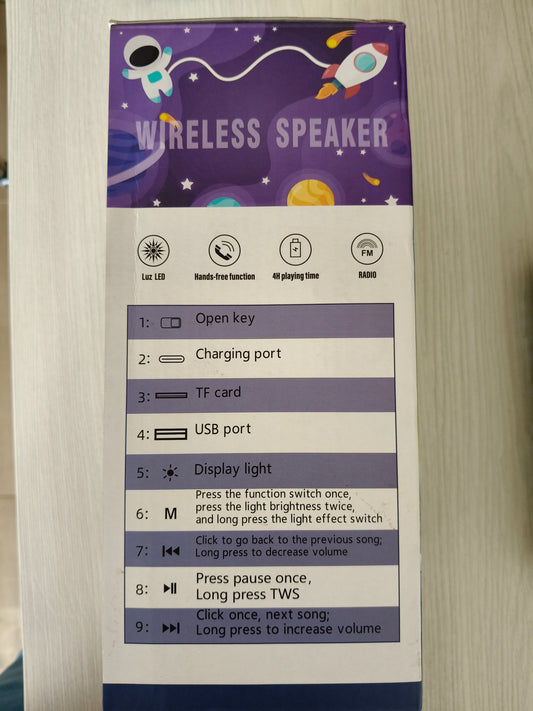 Lámpara Astronauta + Parlante Bluetooth